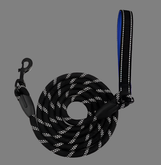 Blue Reflective rope dog lead