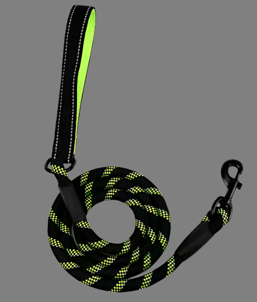 Green Reflective rope dog lead