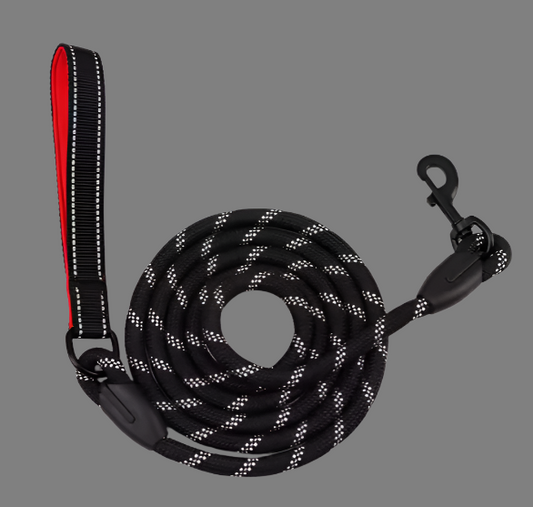 Red Reflective nylon rope dog lead